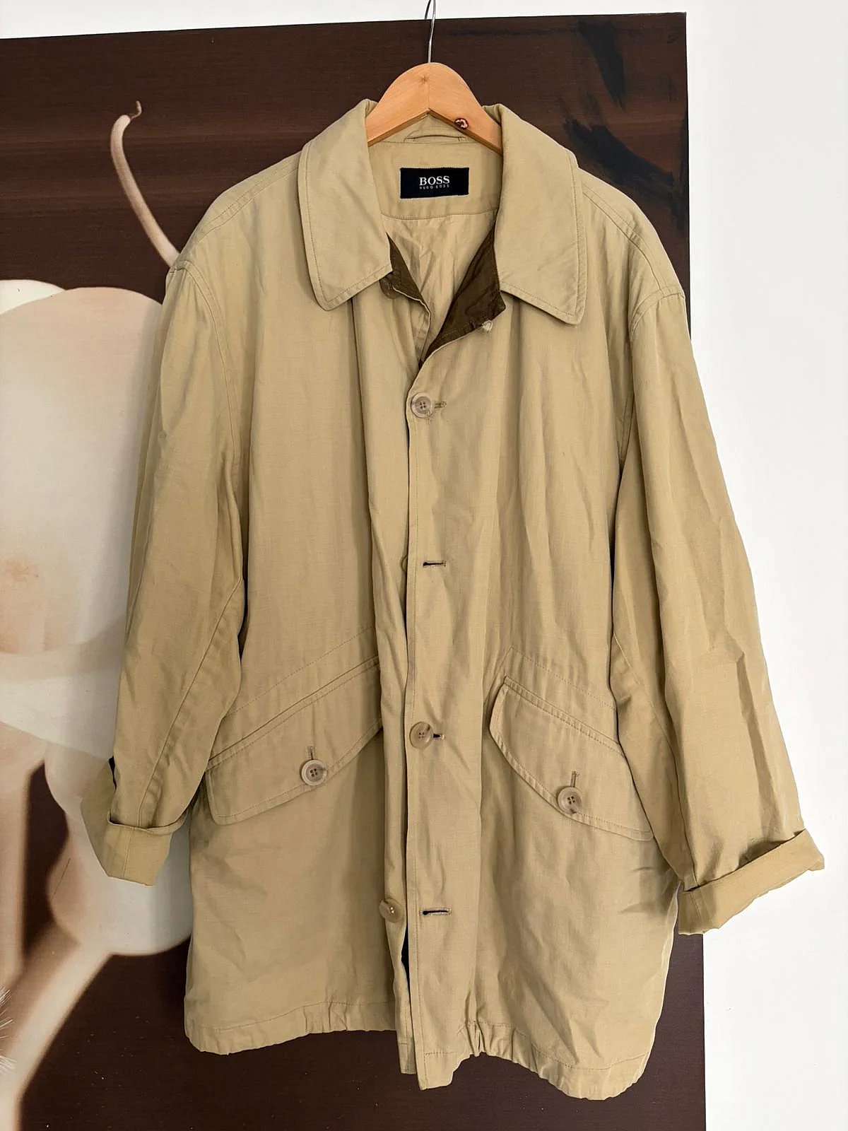 Linen Beige Button Front Field Jacket - photo 7