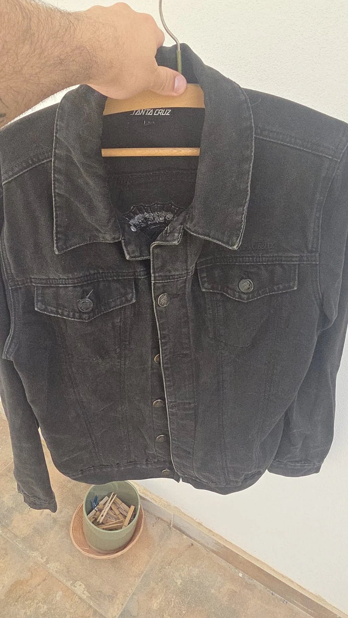 Santa Cruz Black Denim Jacket With Embroidery - photo 3