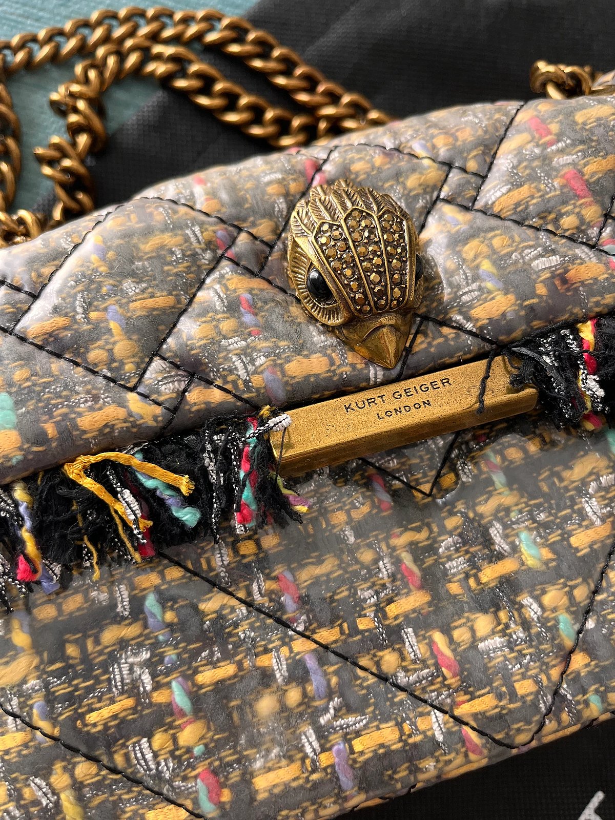 Borsa in tweed trapuntato Kurt Geiger - photo 4