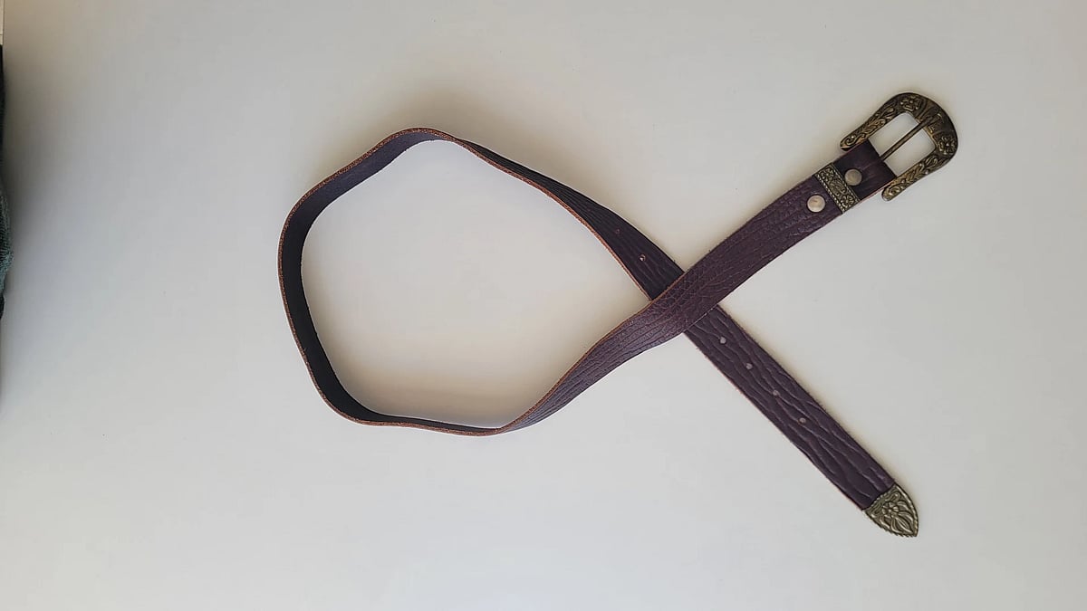 Cintura in vera pelle marrone - photo 4
