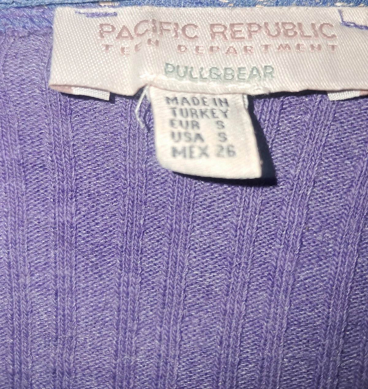 Cardigan corto in maglia a coste con pizzo viola Y2K - Pull & Bear S - photo 6