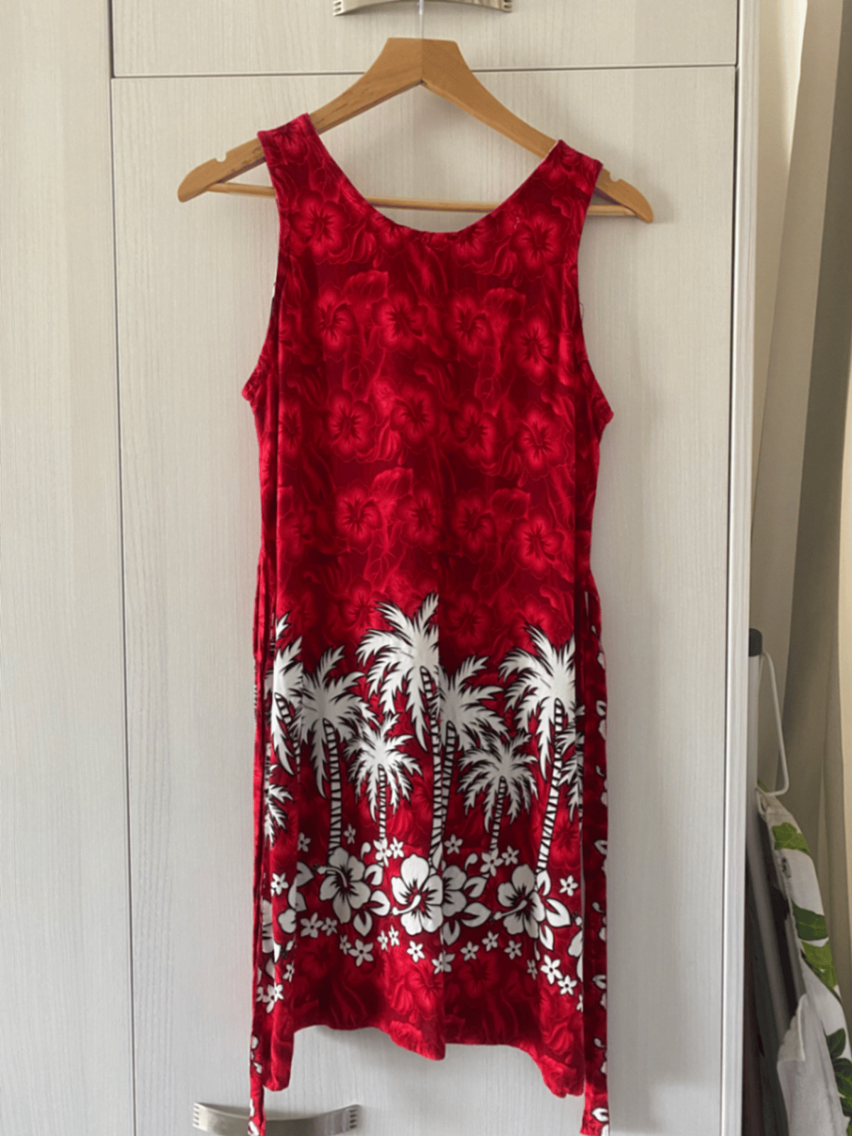 Abito rosso con stampa di palme tropicali - photo 2