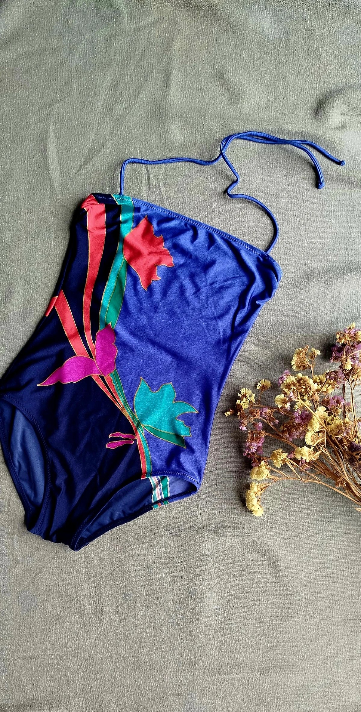 Retro Floral Halter Swimsuit - photo 2