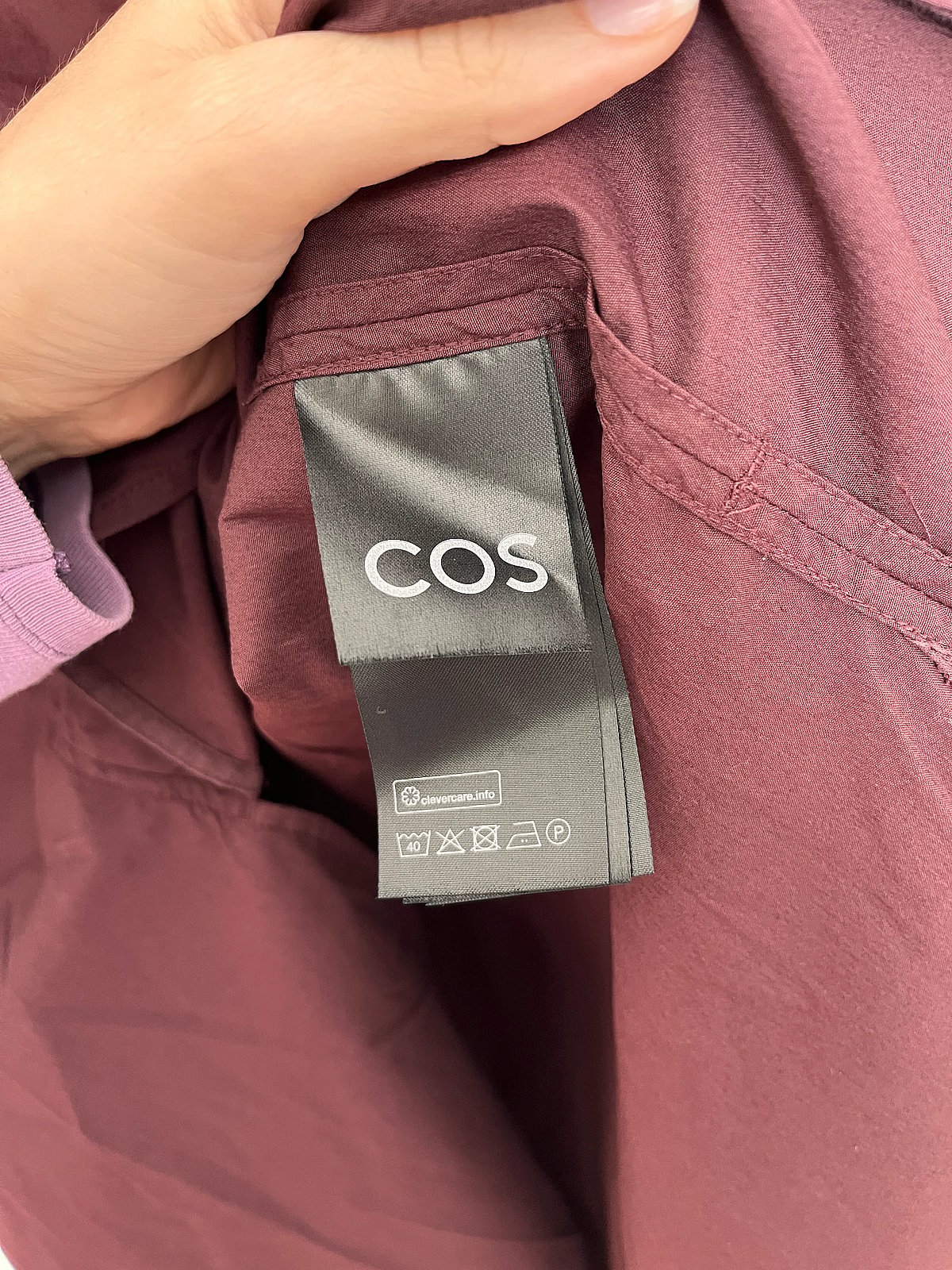 COS Burgundy High Neck Short Sleeve Top - photo 3