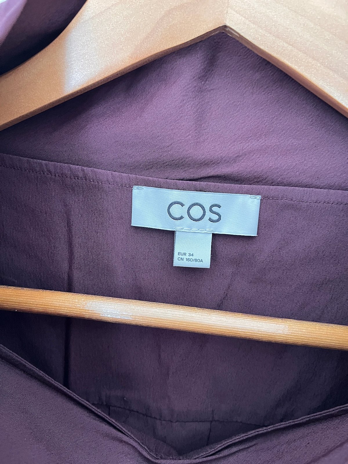 COS Burgundy High Neck Short Sleeve Top - photo 2
