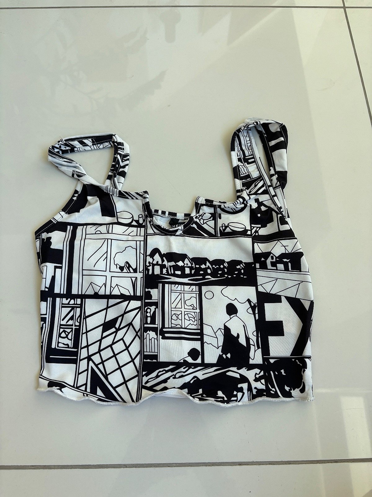 Comic Print Crop Cami Top - photo 2
