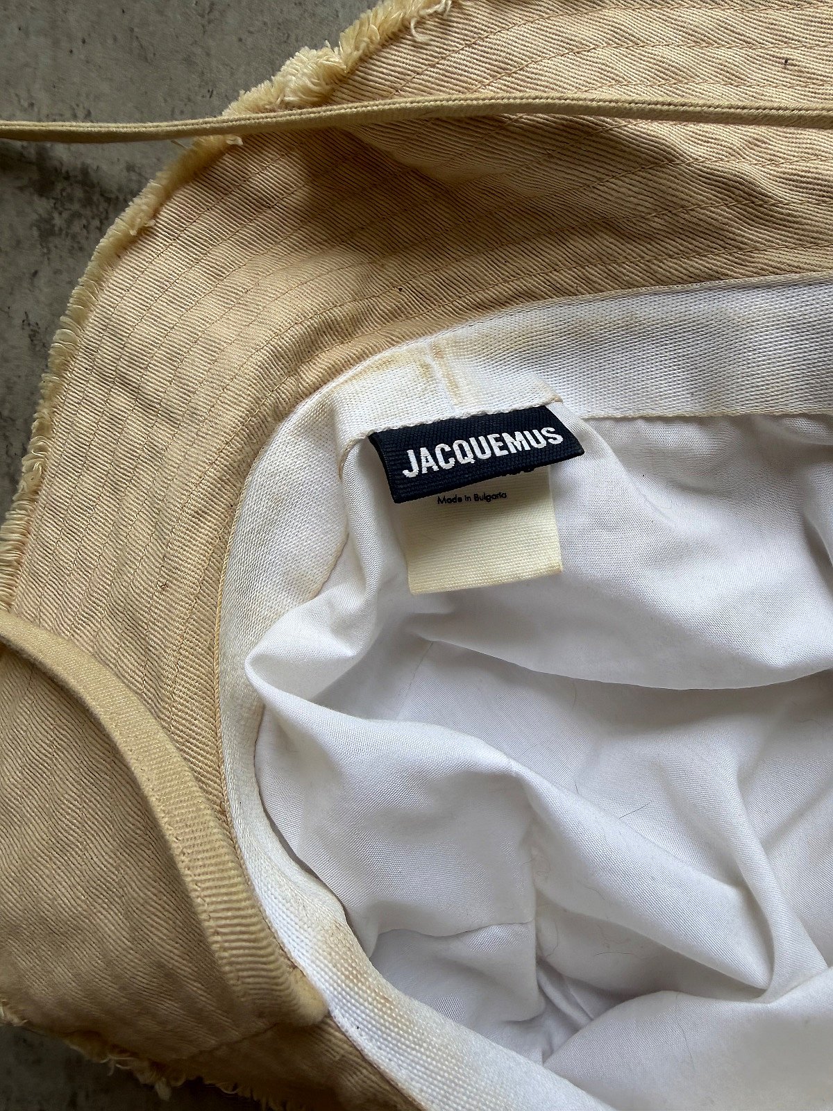 Jacquemus Beige Frayed Bucket Hat / Sun Hat - Size M - photo 2