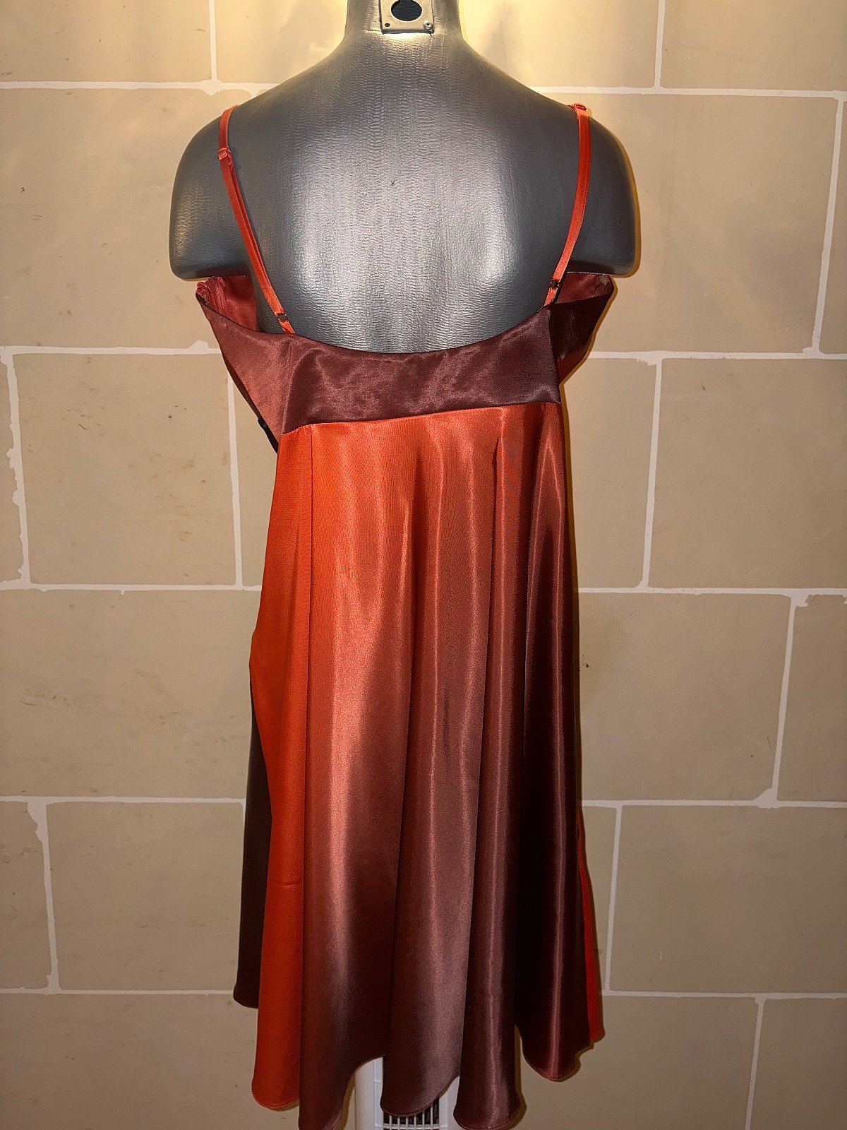 Orange Black Gradient Satin Formal Dress EU44/XL - photo 3