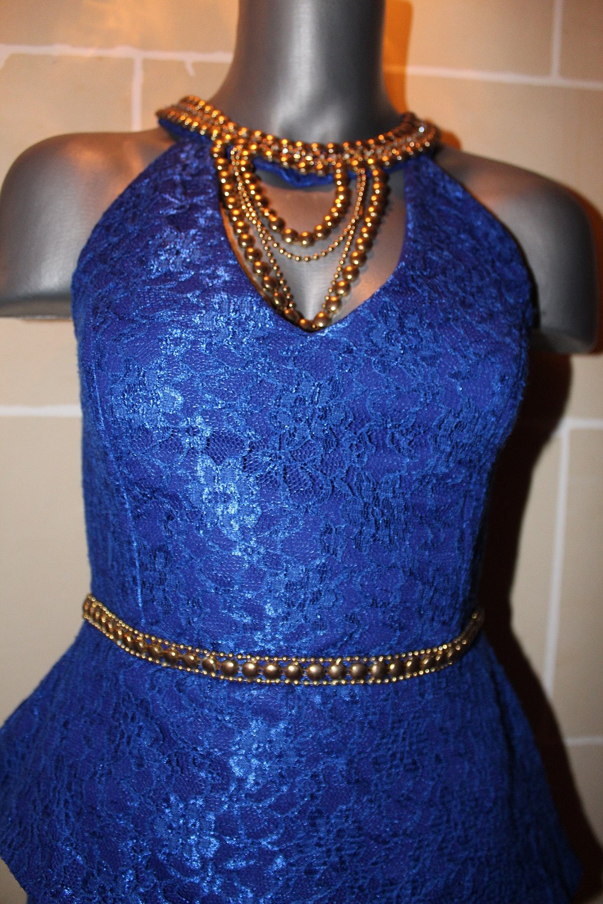 Royal Blue Lace Evening Dress EU38 - photo 3