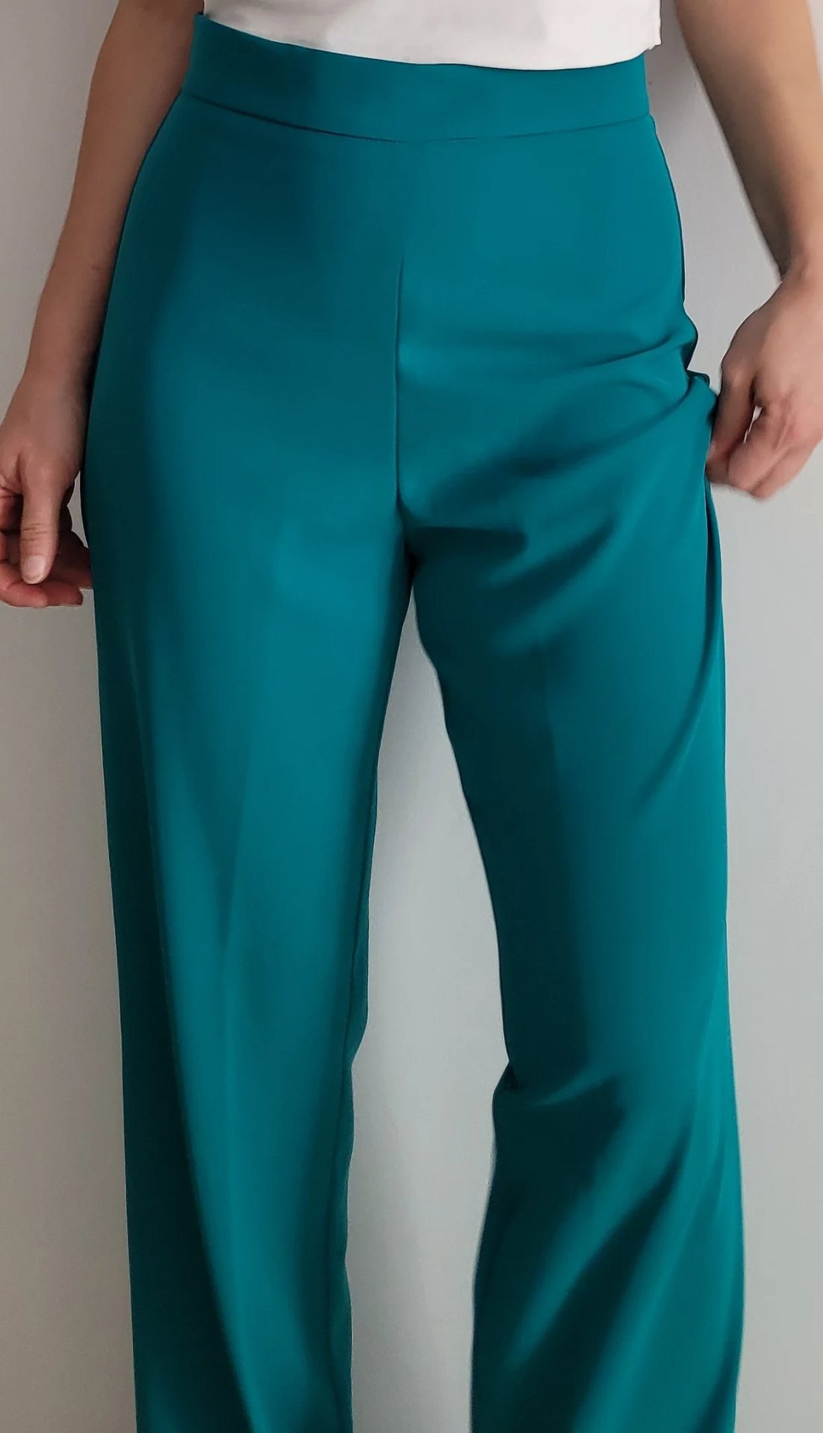 Eleganti pantaloni a gamba larga color verde acqua - photo 5
