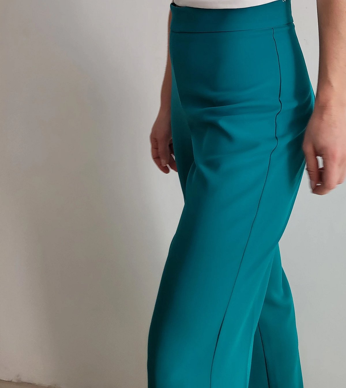 Eleganti pantaloni a gamba larga color verde acqua - photo 3