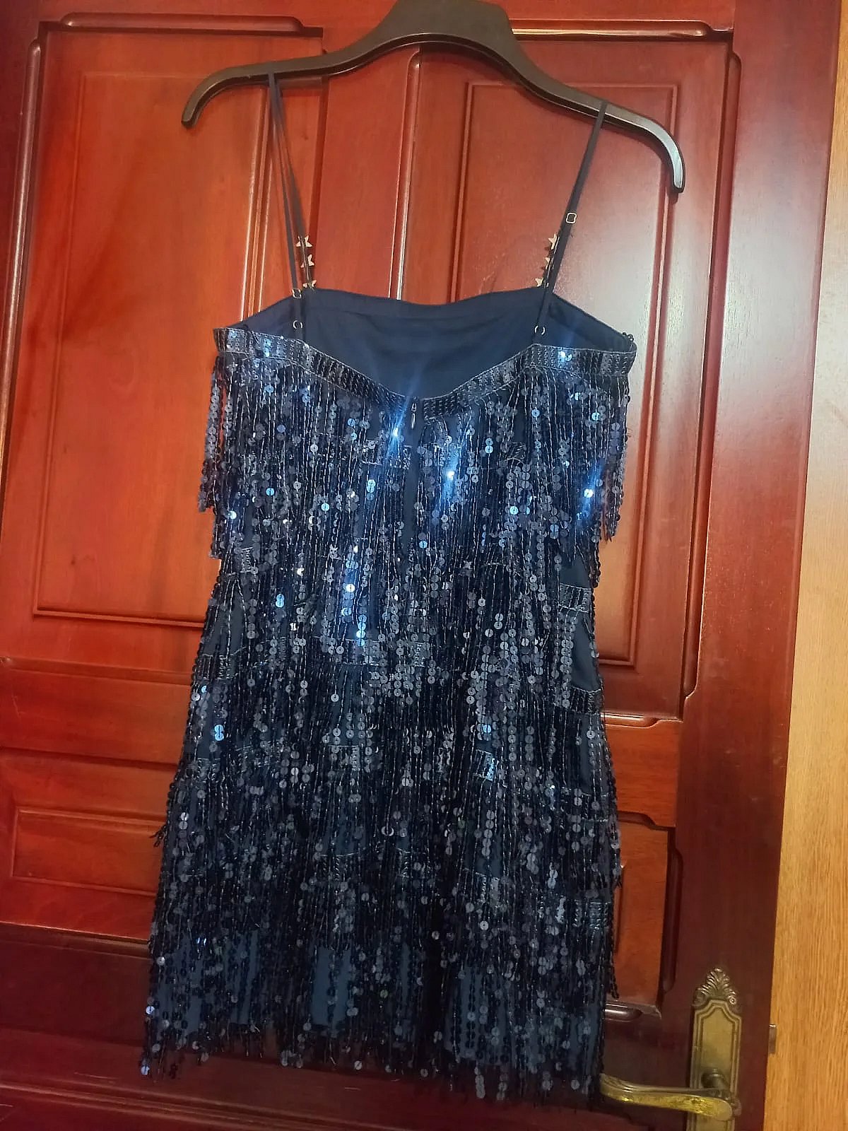 Navy Sequin Fringe Party Dress - photo 6