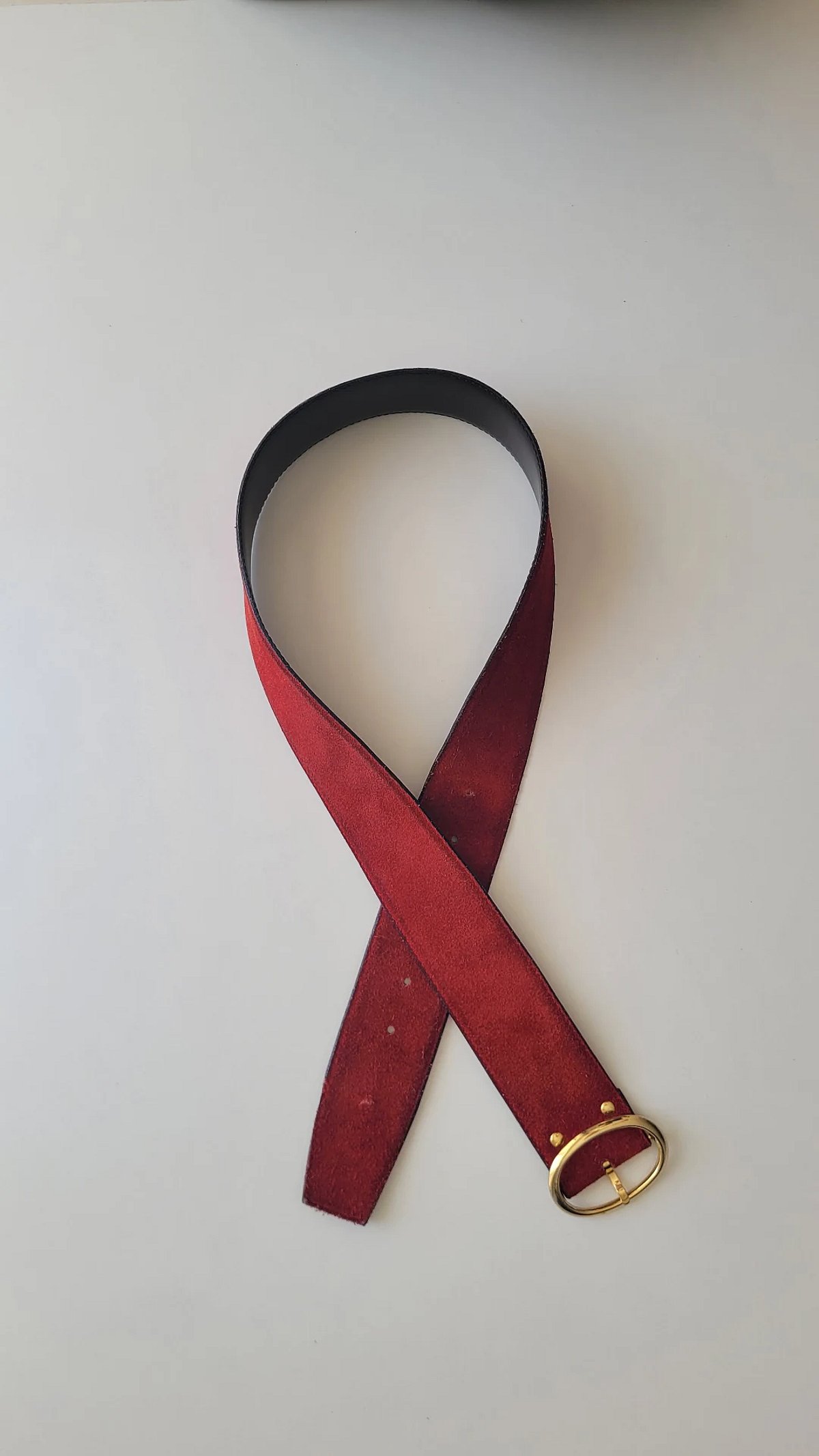 Cintura in pelle scamosciata rossa - photo 2