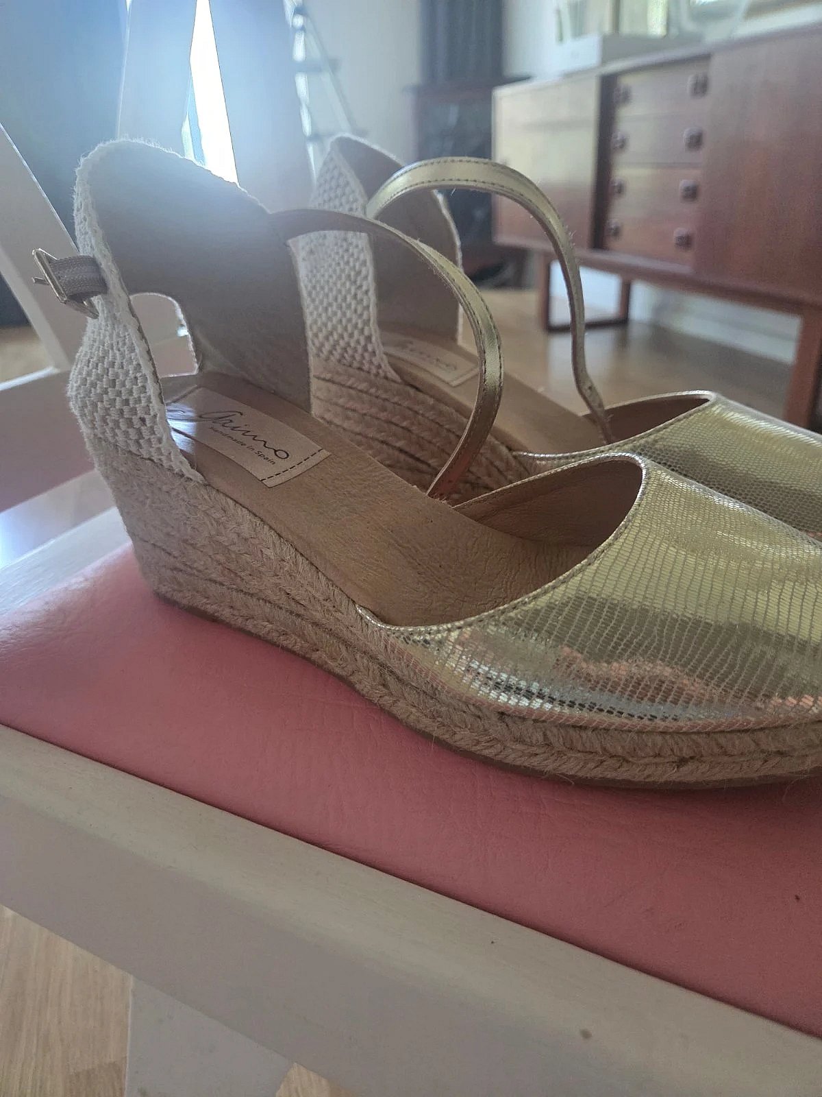 Espadrille Wedges tad-Deheb Metalliku - photo 2