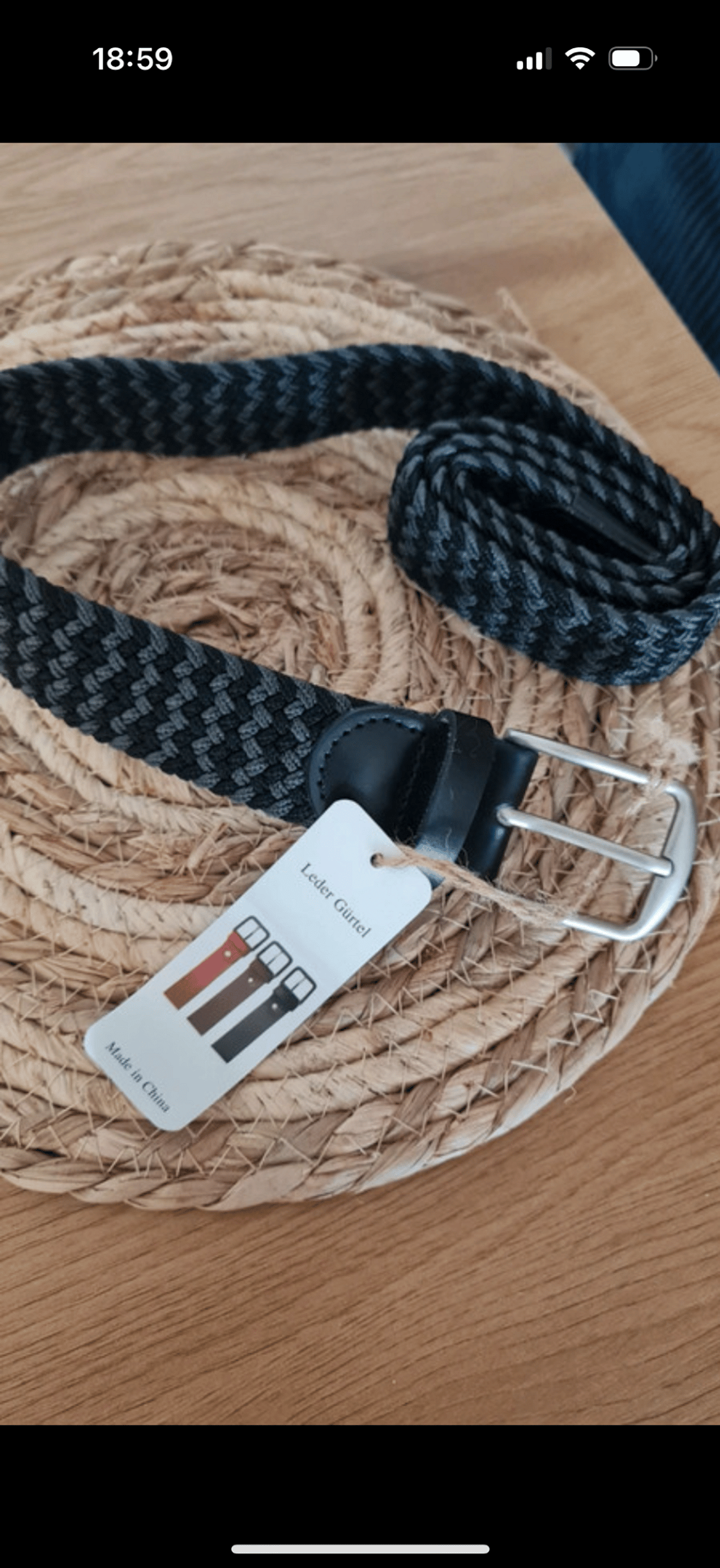 Cintura intrecciata unisex Extar nera e grigia - photo 2