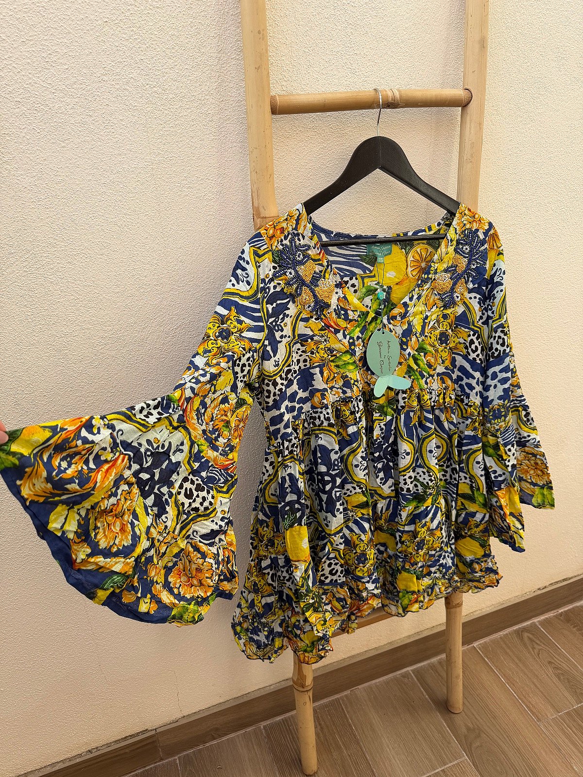 Top/túnica con estampado de limones de Antica Sartoria - photo 2