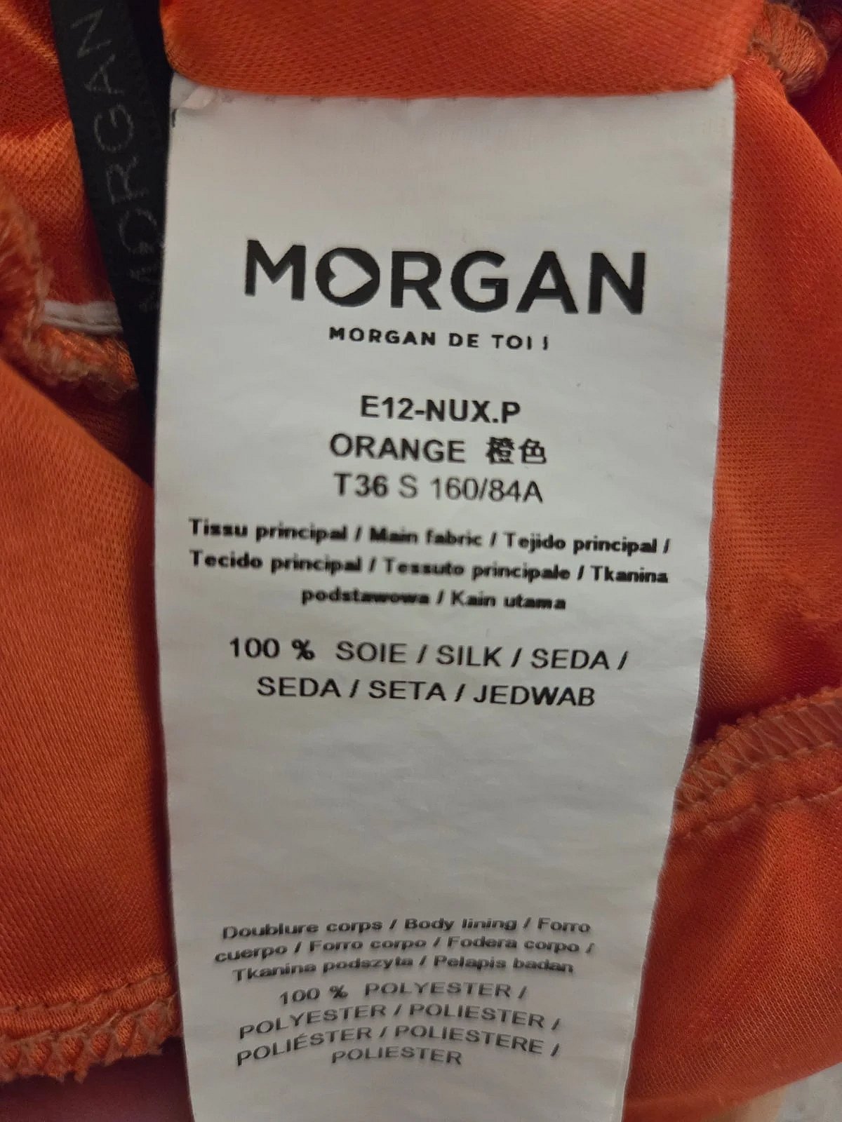 Bluża tal-Ħarir Oranġjo Morgan b'Ruffle - photo 3