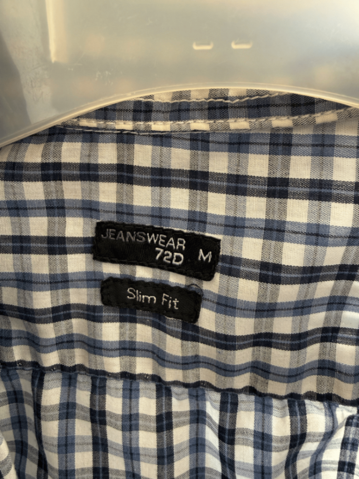 Camisa ajustada de cuadros azules - photo 3