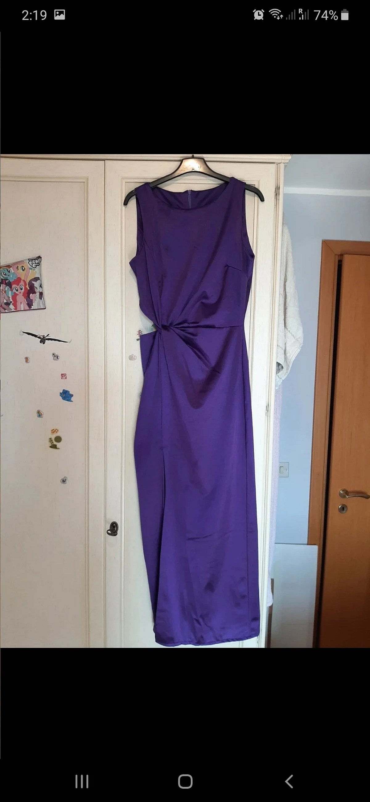Vestido midi roxo com recortes - photo 8