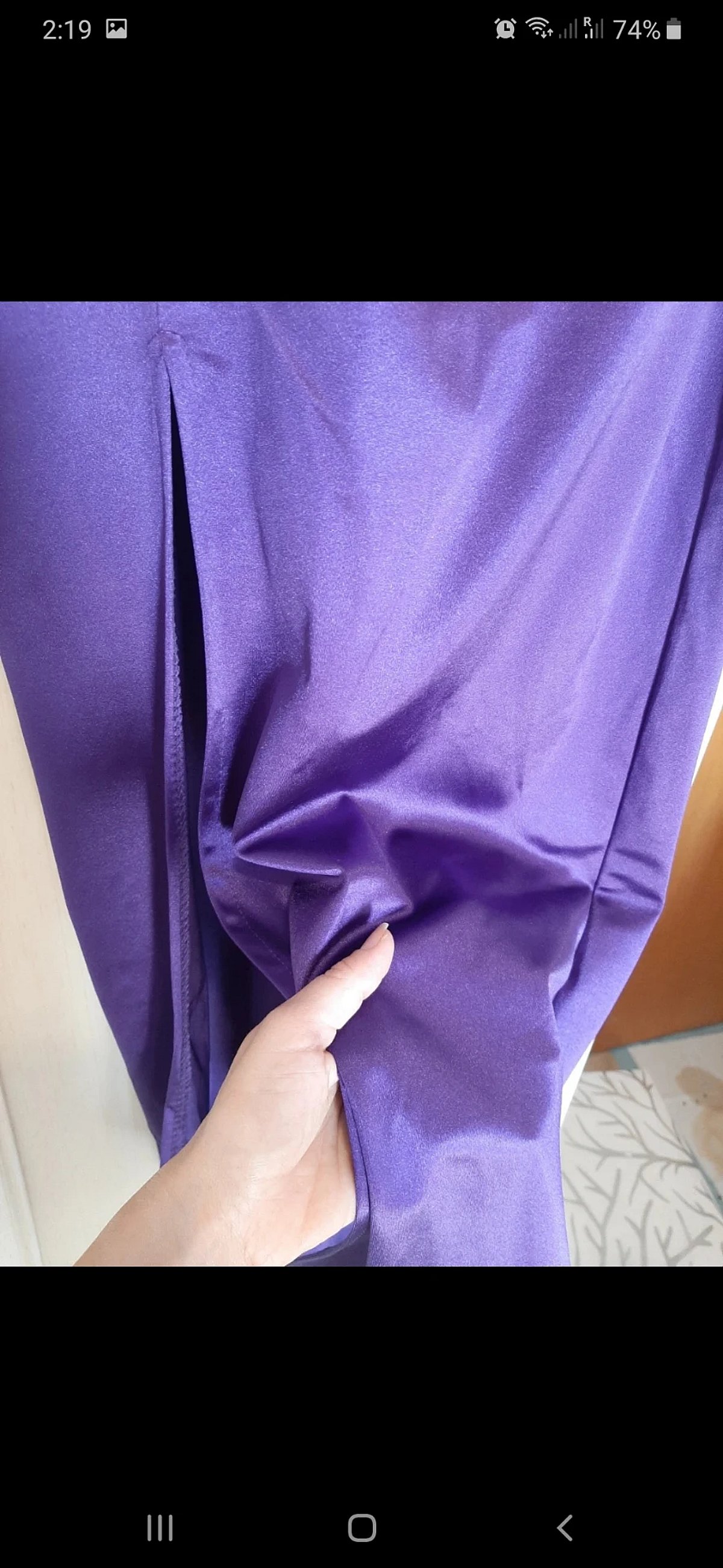 Vestido midi roxo com recortes - photo 4