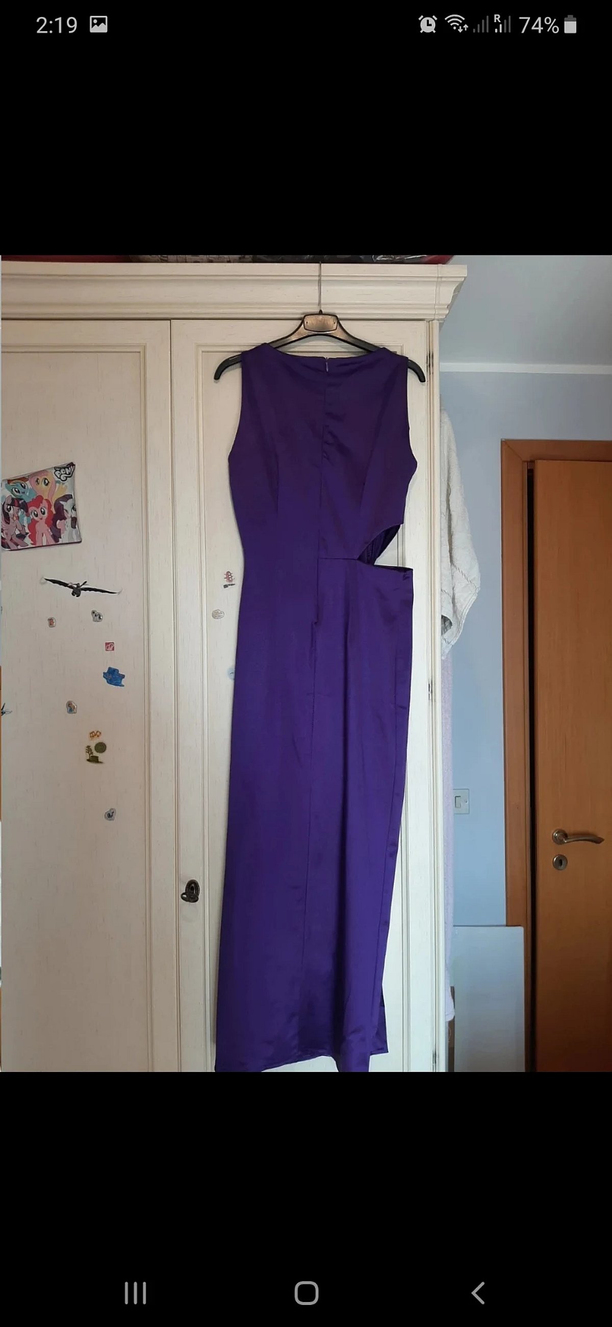 Vestido midi roxo com recortes - photo 5