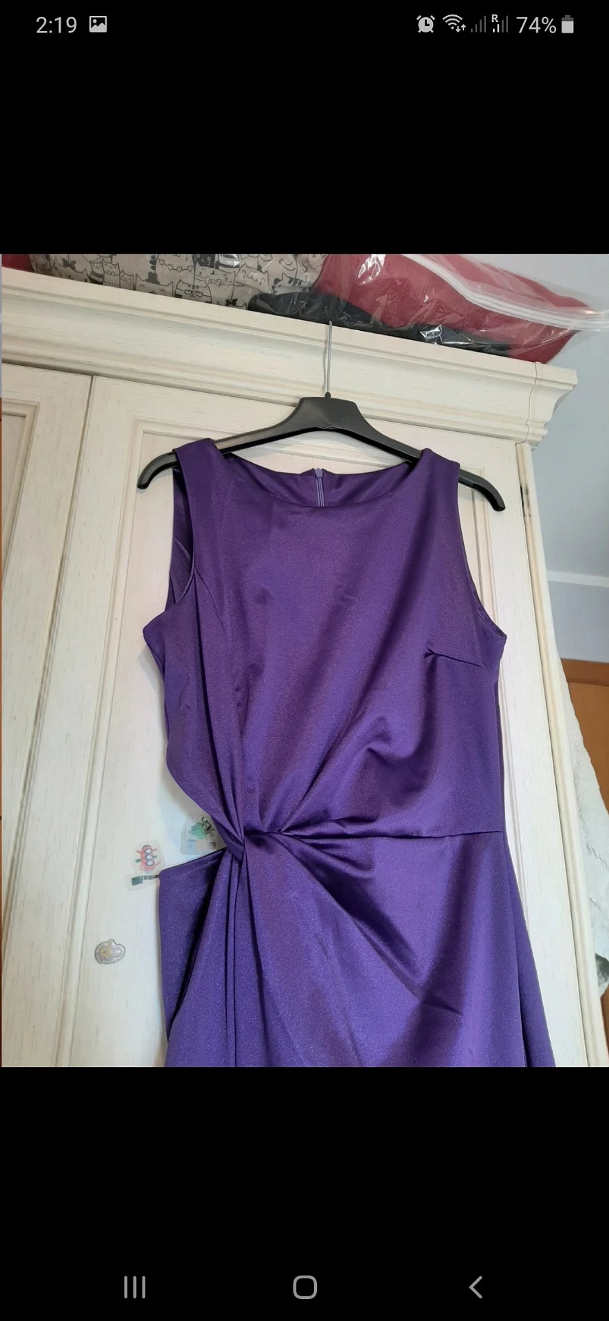 Vestido midi roxo com recortes - photo 6