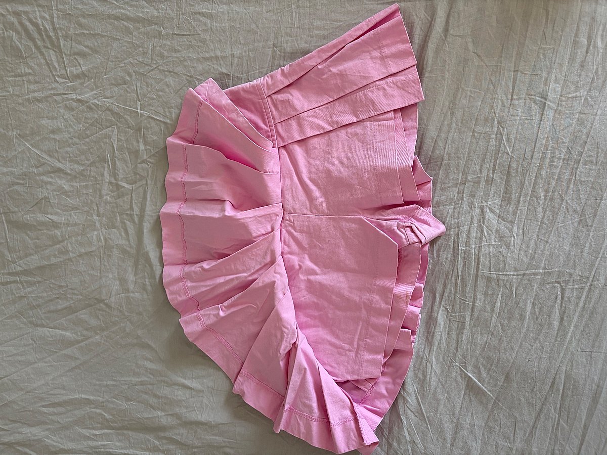 Mini falda-pantalón plisada rosa - photo 2