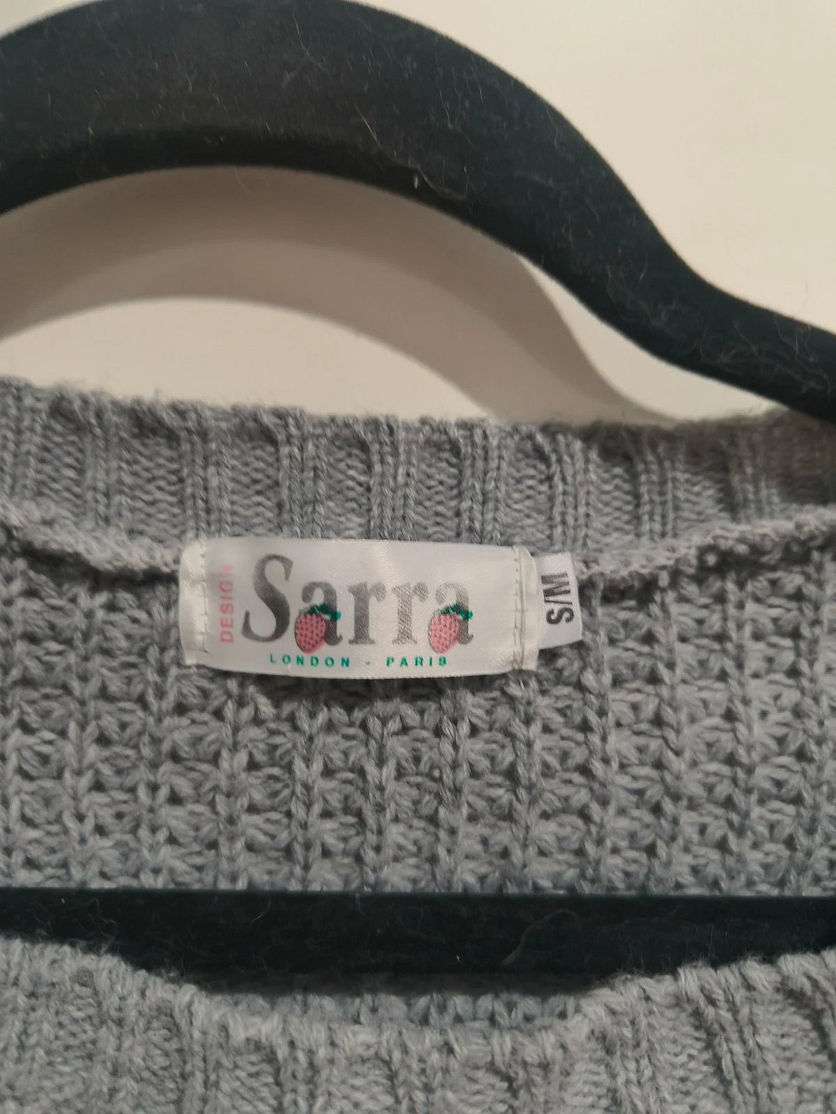 Sweater Griż Waffle Knit Crop - photo 5