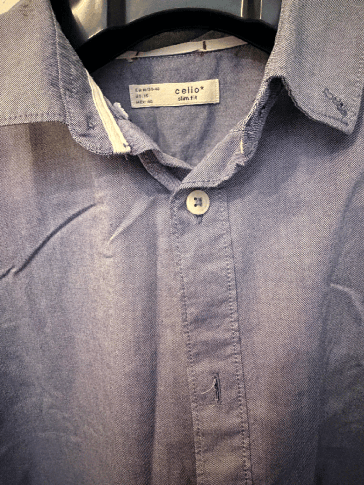 Camisa Oxford azul para hombre - photo 2