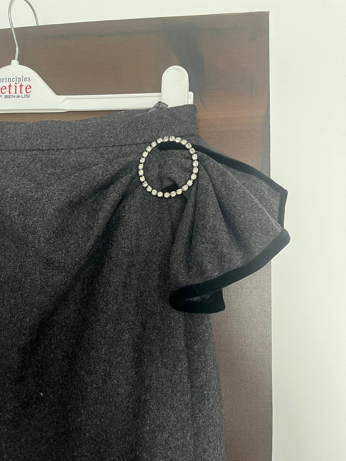 Gonna a tubino in misto lana con decorazioni - photo 6