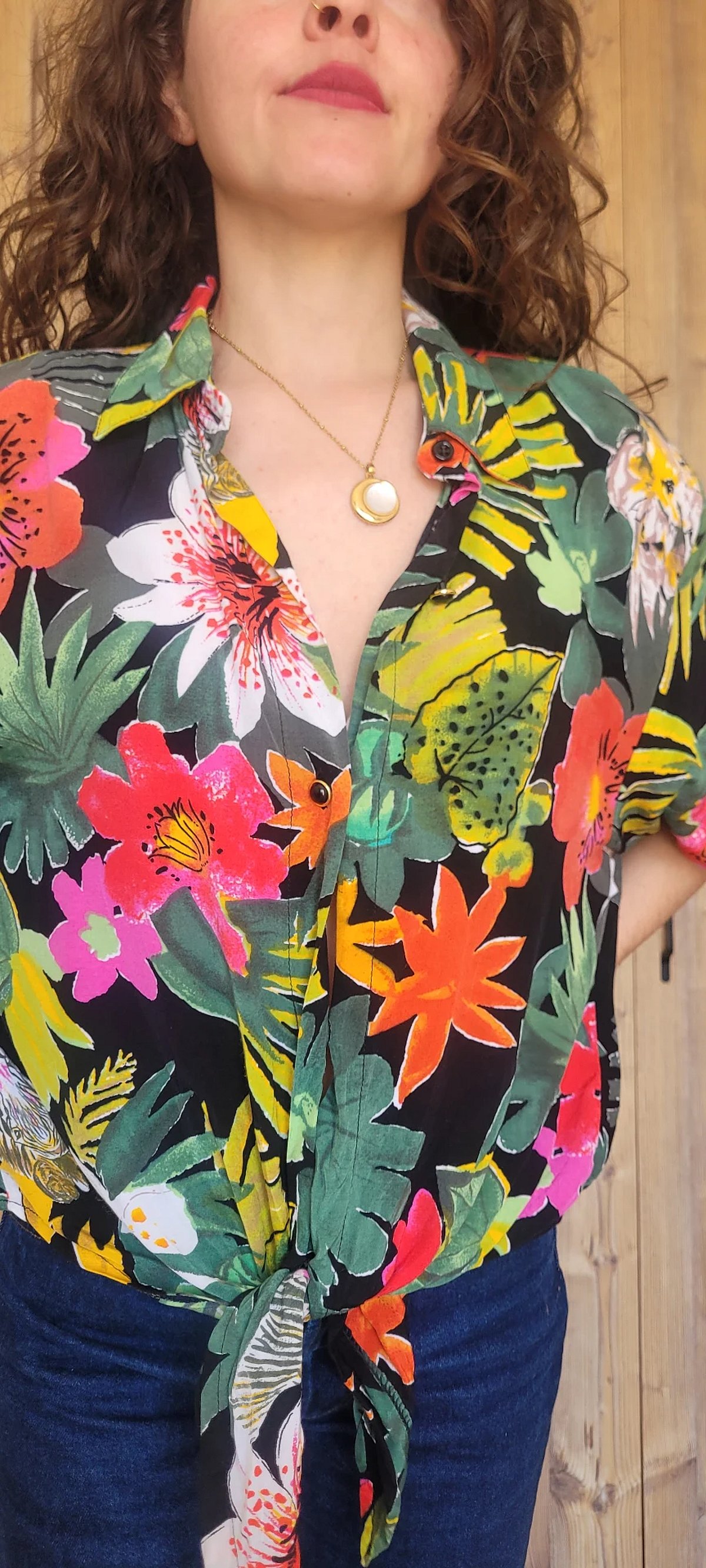 Camicia a bottoni con vivace motivo floreale - photo 3