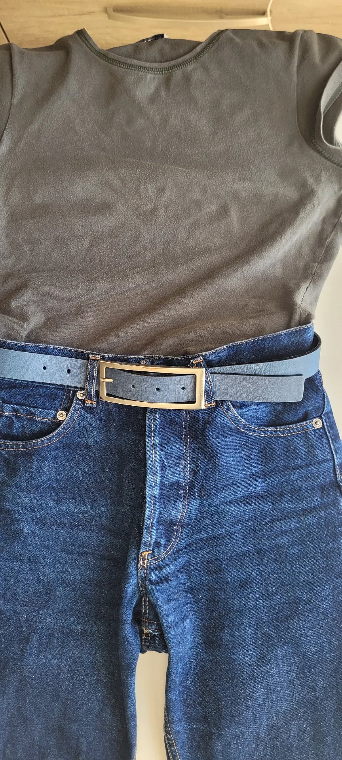 Cintura in pelle blu frizzante - photo 2