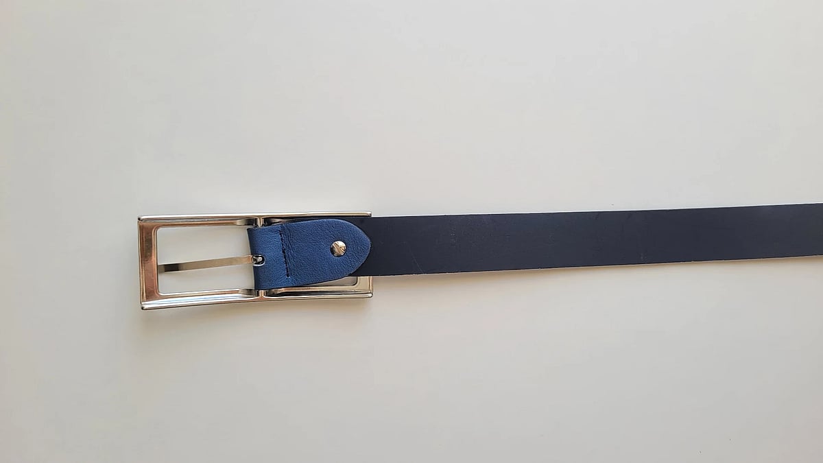 Cintura in pelle blu frizzante - photo 5