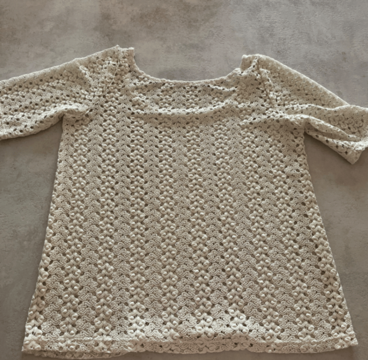 Top in maglia all'uncinetto bianco sporco Promod - photo 3