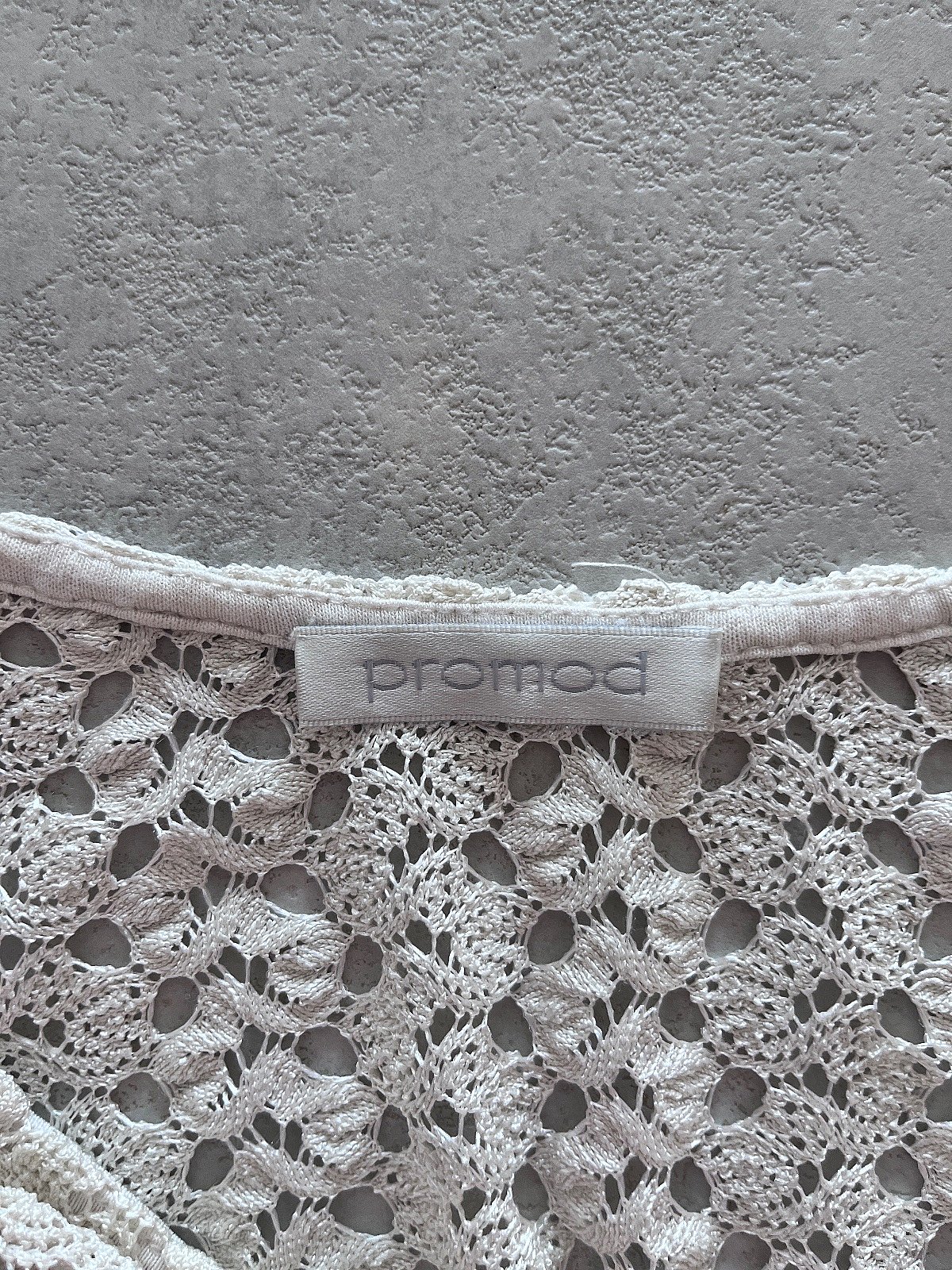 Top in maglia all'uncinetto bianco sporco Promod - photo 5