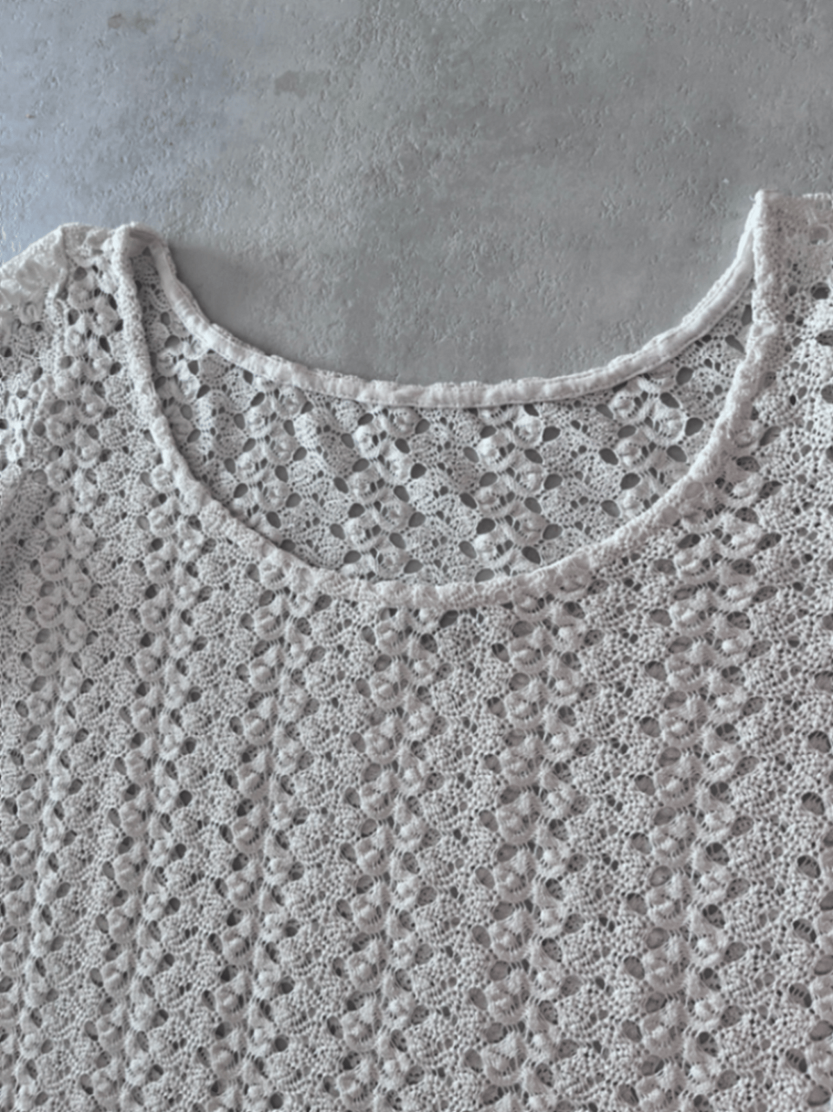 Top in maglia all'uncinetto bianco sporco Promod - photo 2