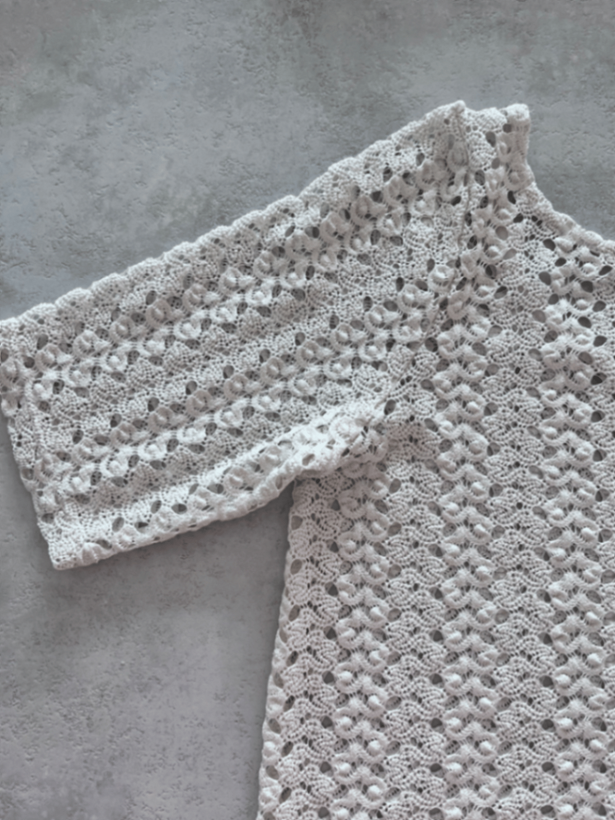 Top in maglia all'uncinetto bianco sporco Promod - photo 4
