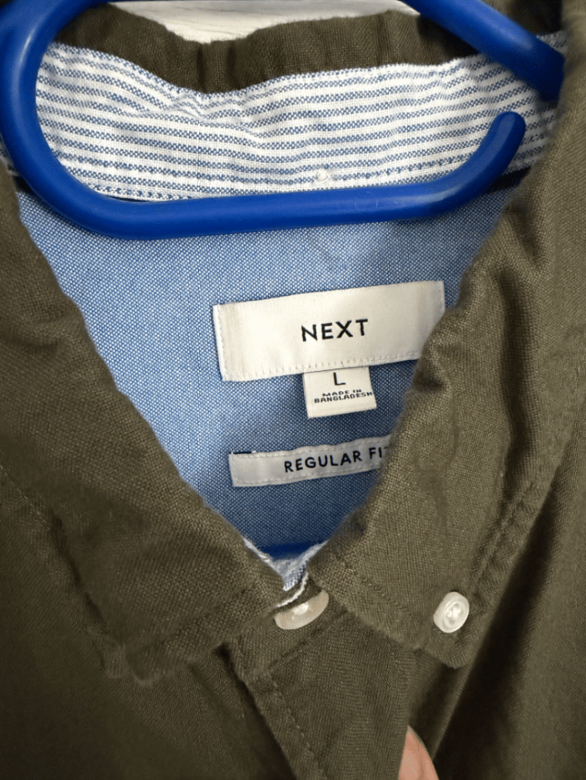 Next Olive Button Down Shirt - photo 3