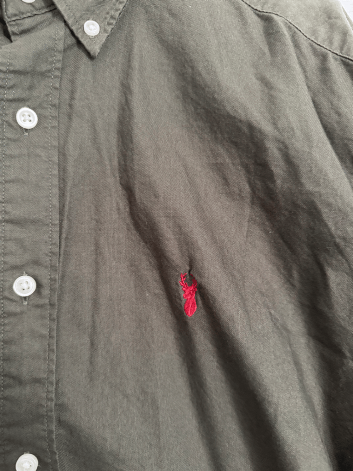 Next Olive Button Down Shirt - photo 2