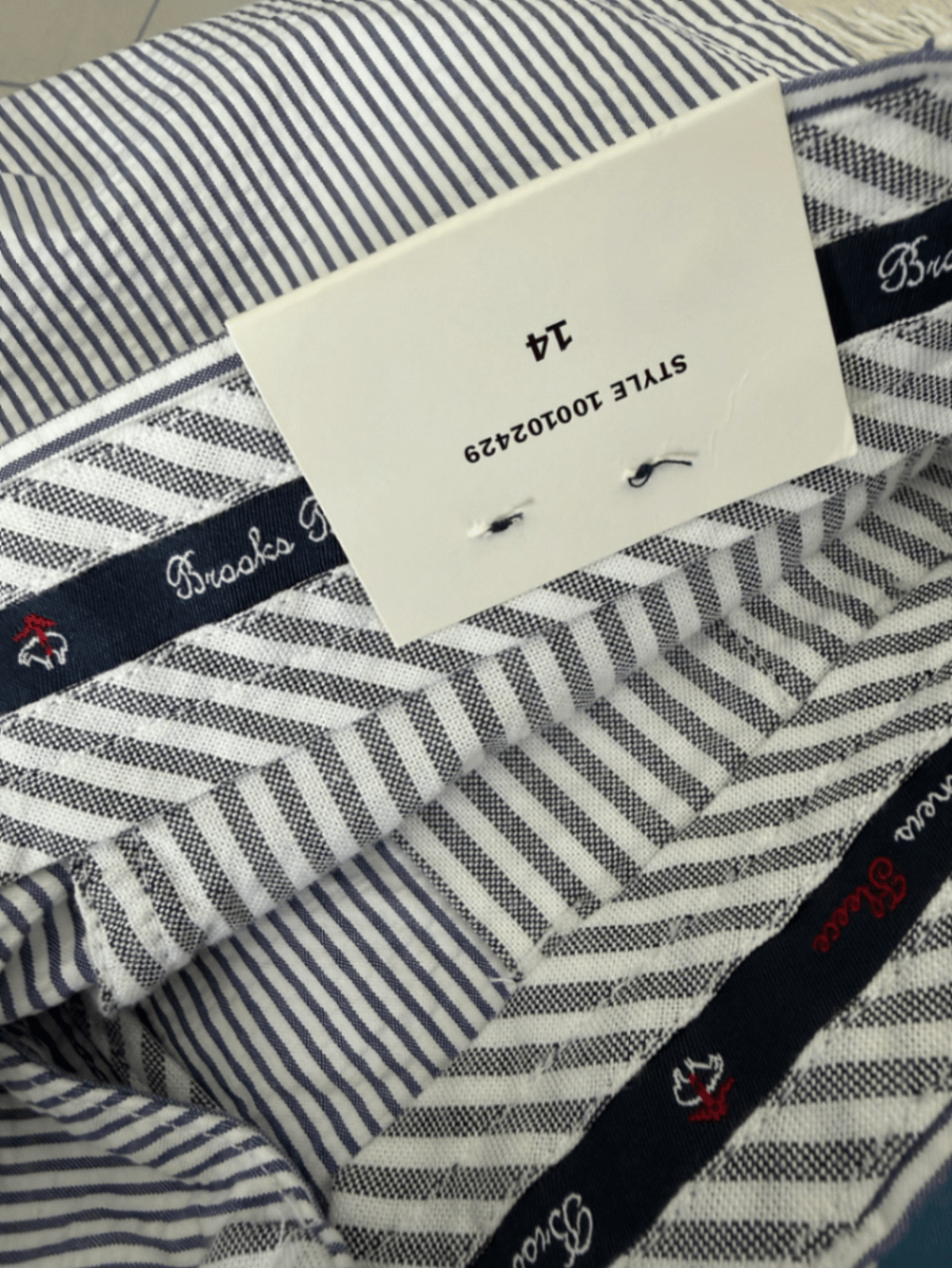 Pantaloncini a righe in seersucker Brooks Brothers - photo 5