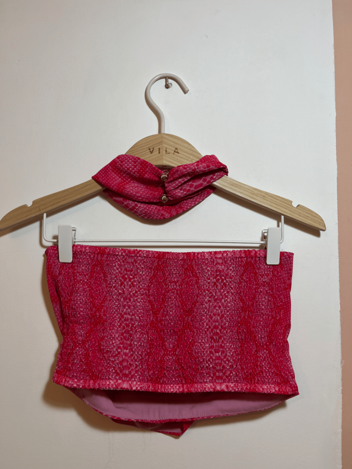 Top Bandeau b'disinn ta' serp roża - photo 4