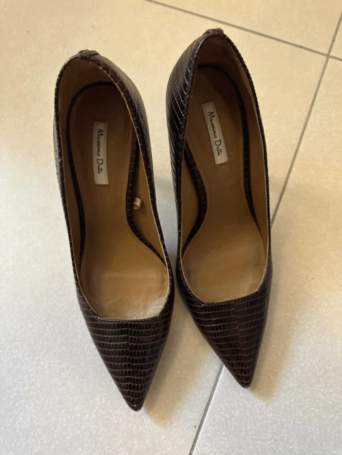 Sapatos de salto alto Massimo Dutti com estampa de réptil - photo 3