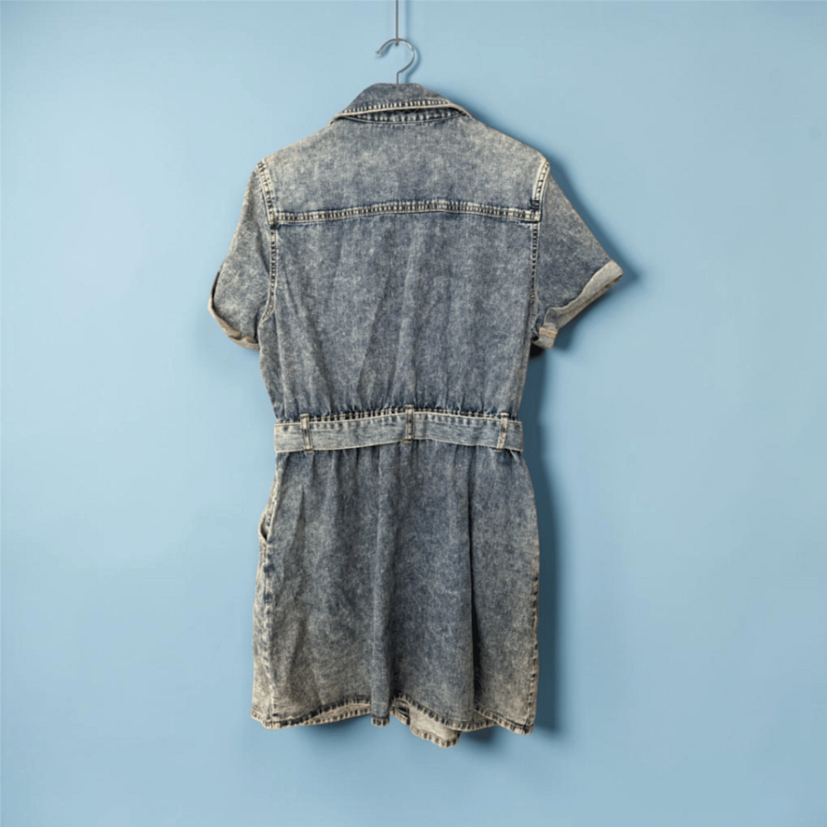 Abito chemisier in denim con lavaggio acido - photo 2