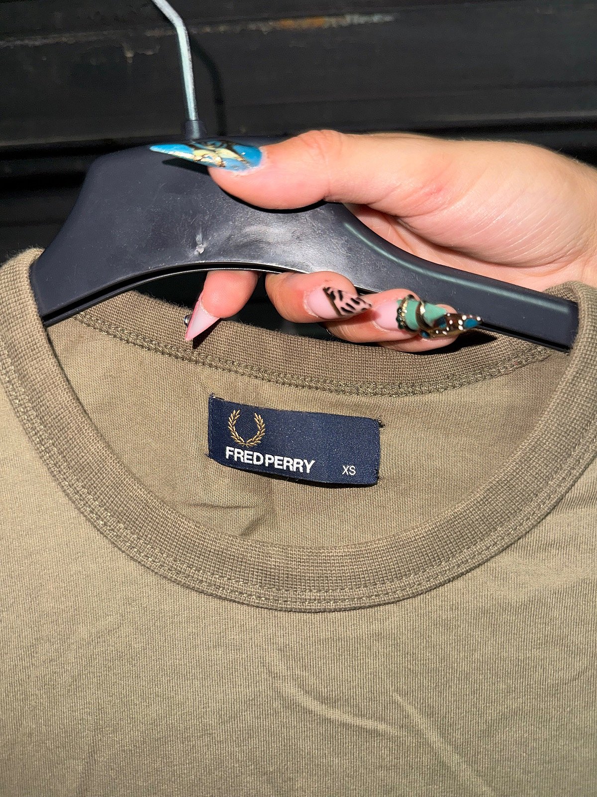 Camiseta de cuello redondo Fred Perry Olive - photo 4