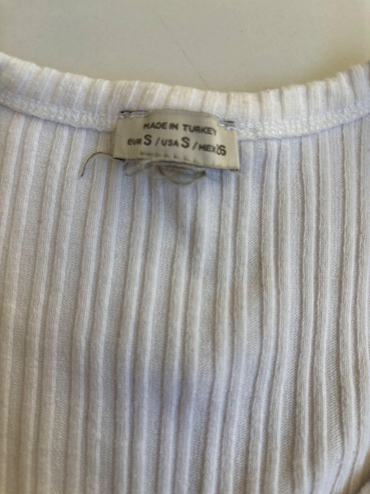 Cardigan bianco a maniche corte a coste - photo 2