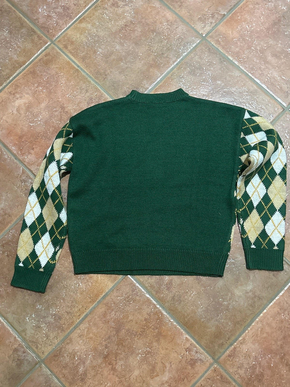 Sweater tal-Ors tal-Milied Argyle Aħdar - photo 2