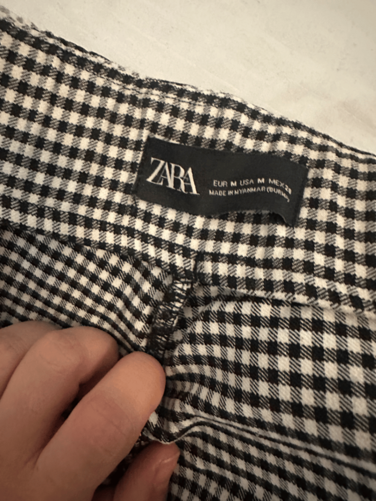 Calças de cintura alta xadrez vichy da Zara - photo 3