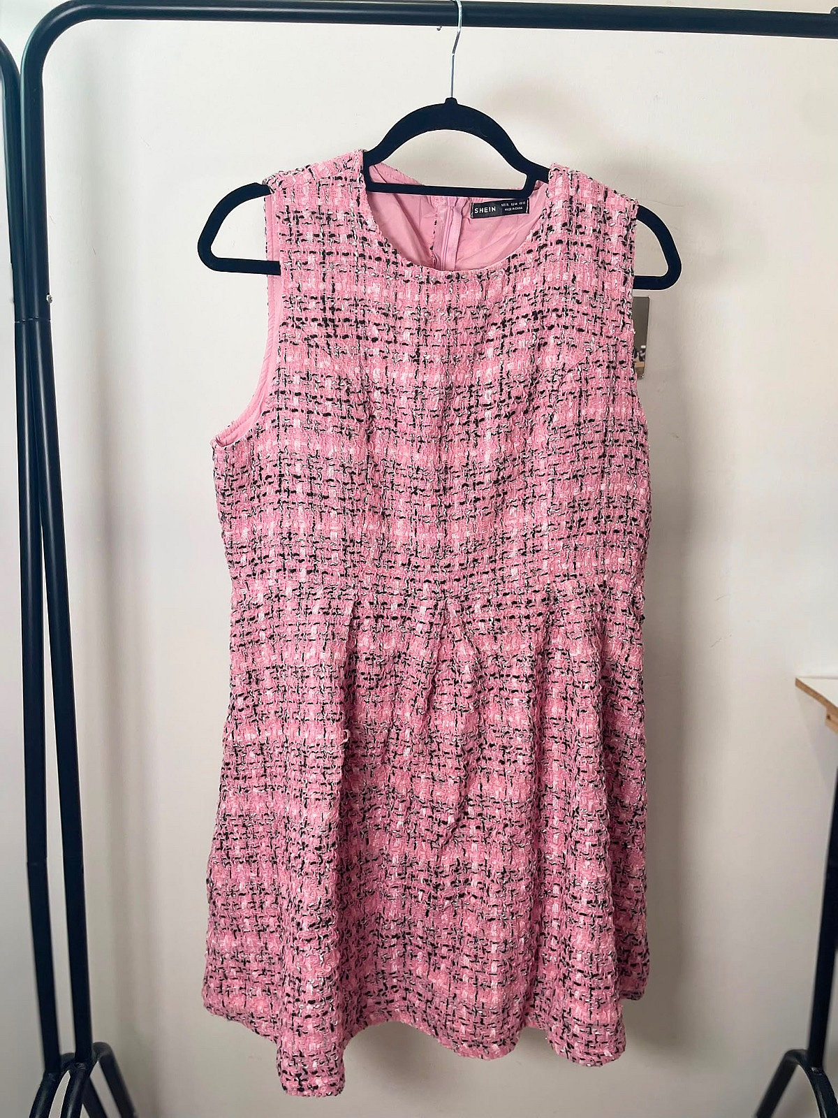 Pink Tweed Sleeveless Dress - photo 4