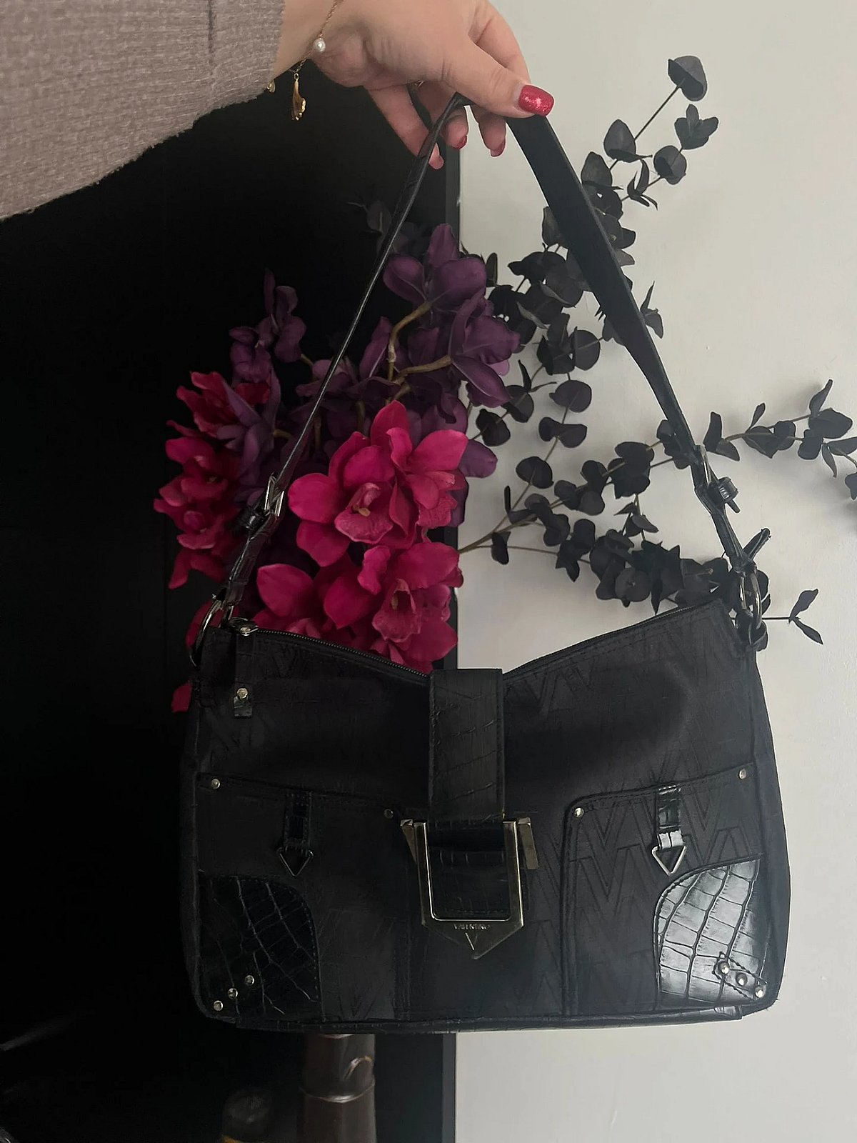 Mario Valentino Black Monogram Shoulder Bag - photo 2