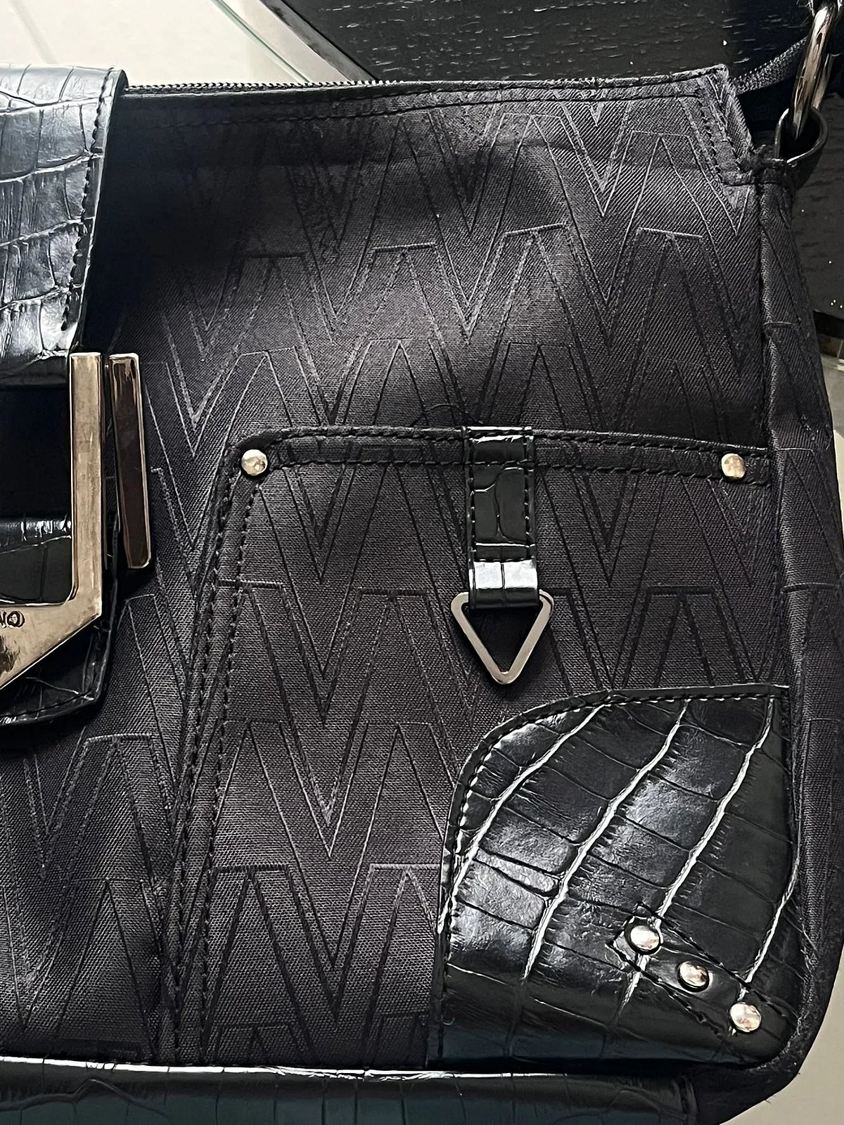 Mario Valentino Black Monogram Shoulder Bag - photo 4